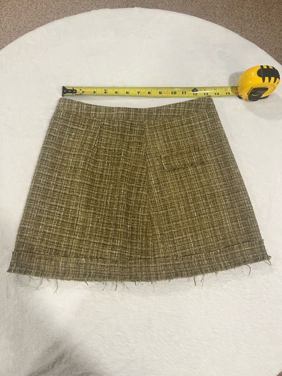 Cider Dresses & Skirts - Cider Olive Green Tweed Raw Hem Mini Skirt- Small
